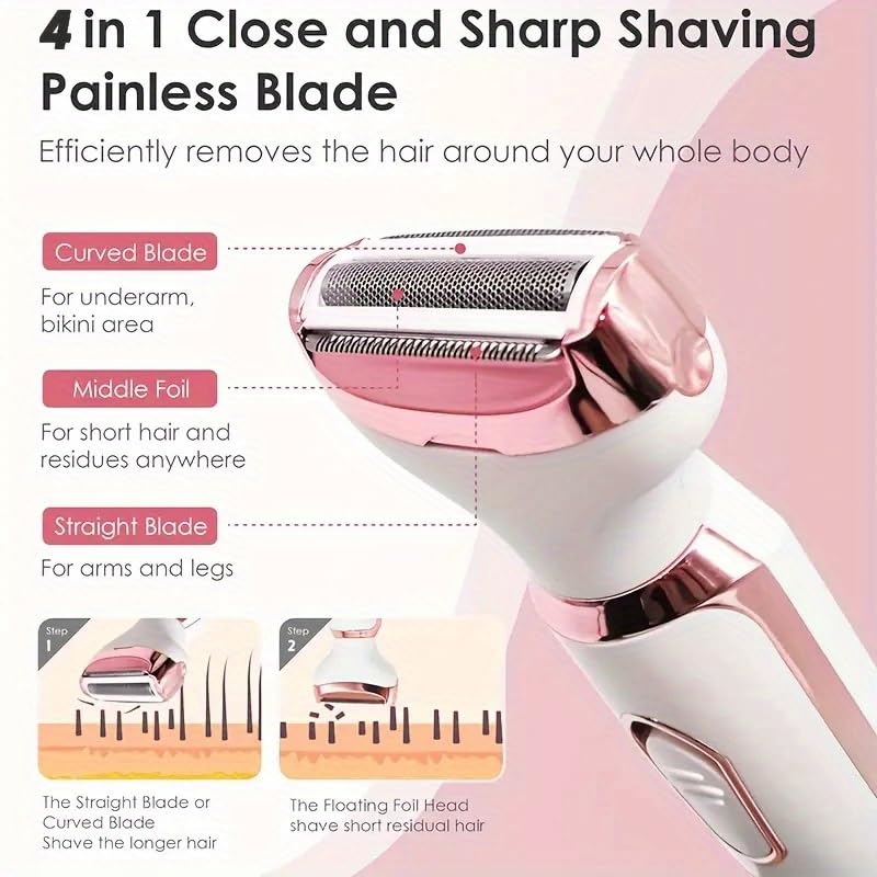 💕🪒 4-in-1 Women’s Electric Razor | Smooth & Gentle Shaving
