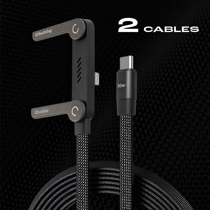 ChubbyCable StandLite™-  65W Braided Fast Charge Cable With Built-in Phone Stand
