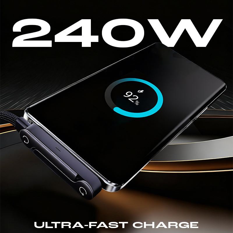 ChubbyCable StandLite™-  65W Braided Fast Charge Cable With Built-in Phone Stand
