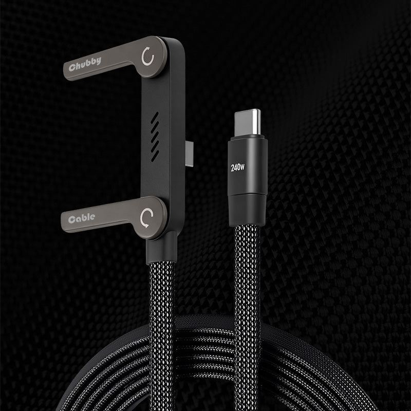 ChubbyCable StandLite™-  65W Braided Fast Charge Cable With Built-in Phone Stand