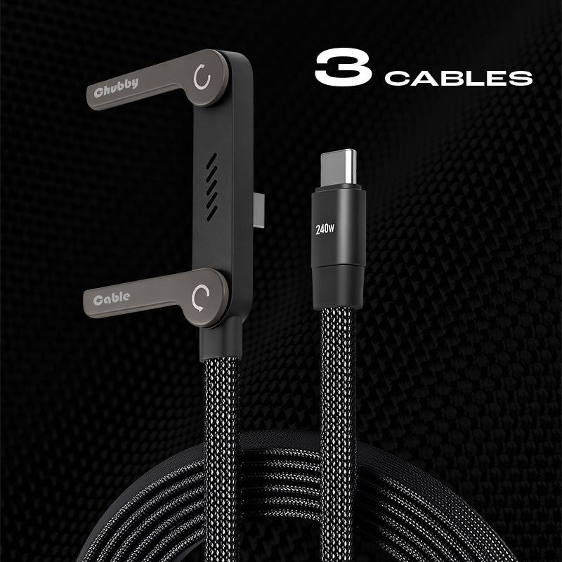 ChubbyCable StandLite™-  65W Braided Fast Charge Cable With Built-in Phone Stand