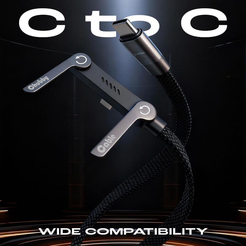 ChubbyCable StandLite™-  65W Braided Fast Charge Cable With Built-in Phone Stand