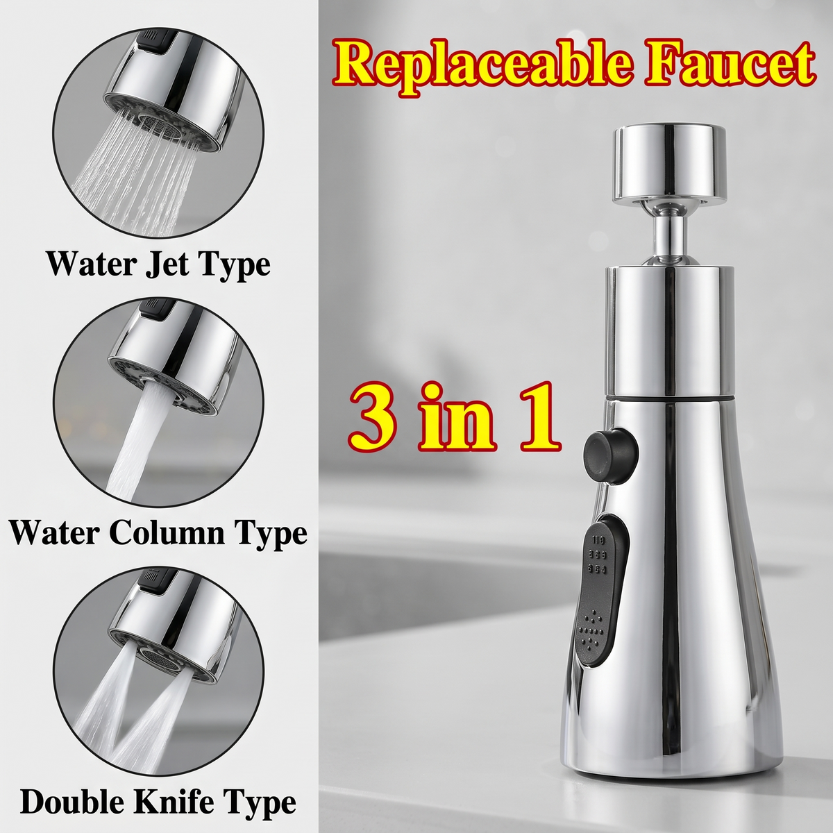 🚿✨ Multifunction Kitchen Faucet Sprayer | Water Saving Tap Attachment