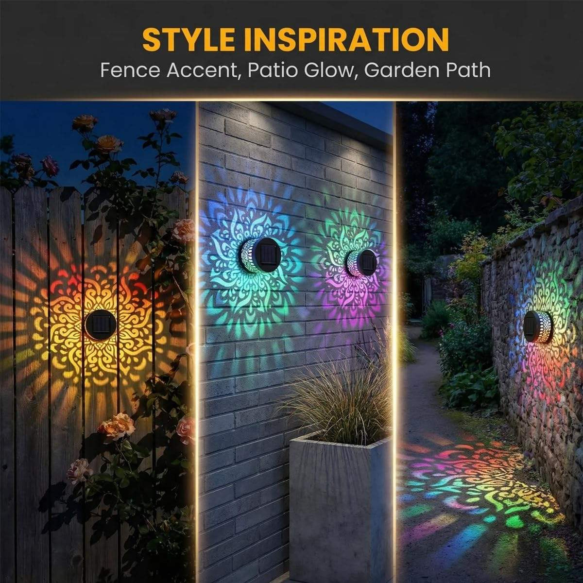 💡🌸 RGB Mandala Pattern Lamp | Decorative Garden & Outdoor Light