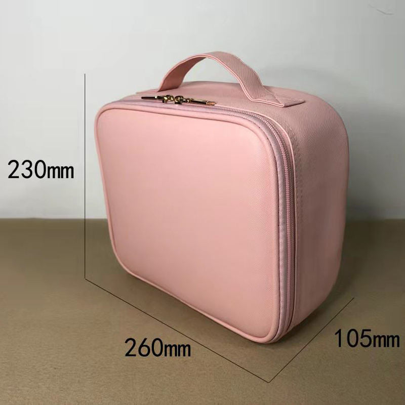 ✨💄 Portable LED Makeup Storage Case | Large Cosmetic Organizer with Mirror