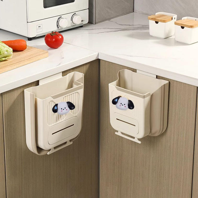 🍳🗑️ Kitchen Hanging Garbage Bin | Drill-Free Foldable Design