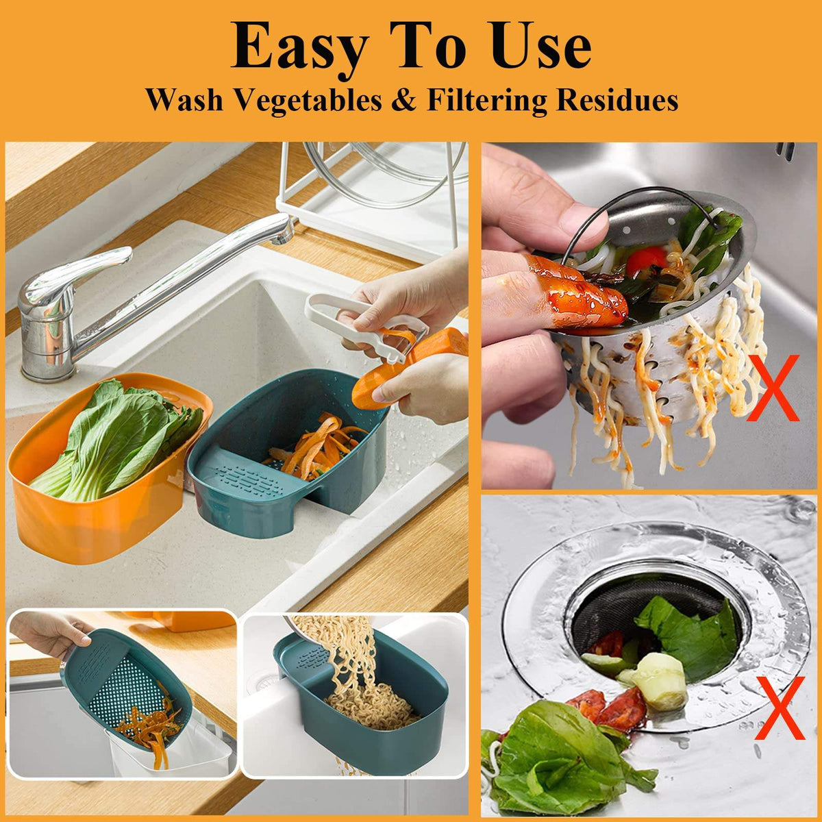 🥣✨ Kitchen Sink Drain Strainer Basket | Food Waste Catcher