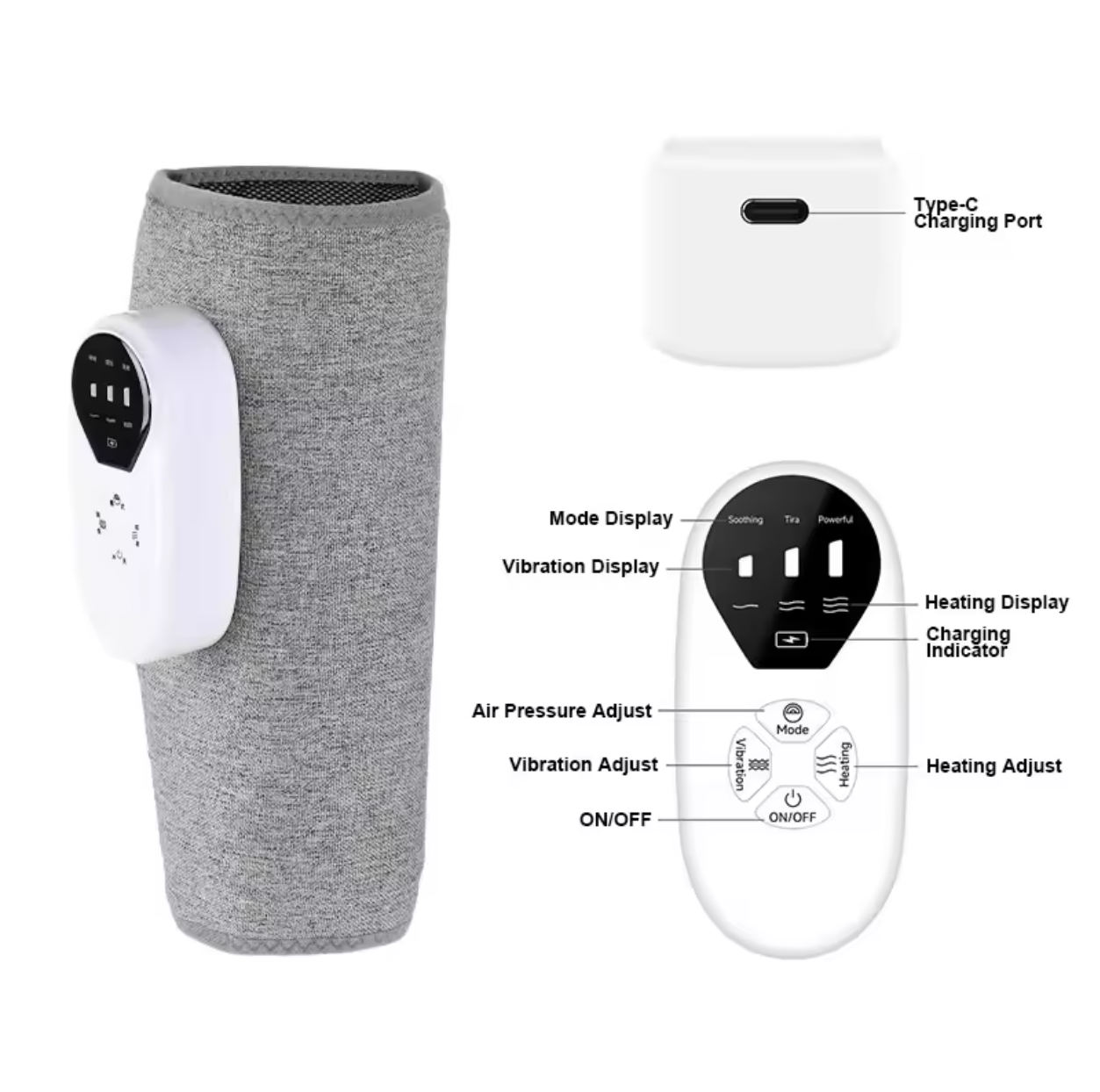 💪🦵 Calf Compression Massager (1 Leg) | Portable Heat Massage