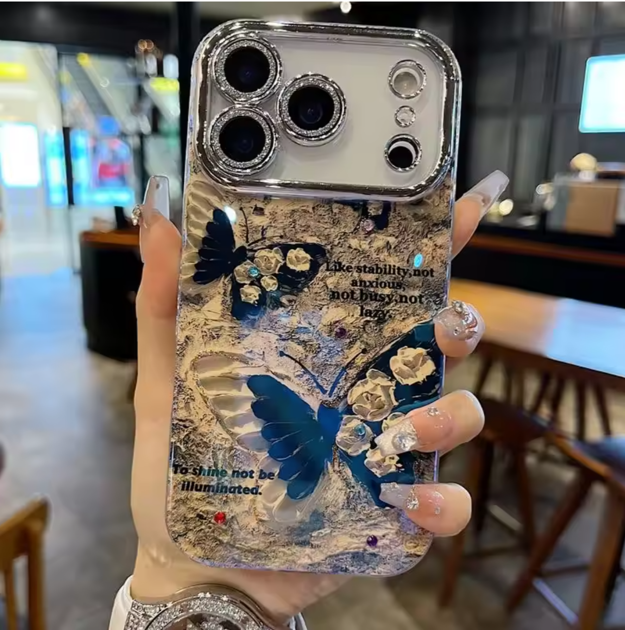 📱🦋 Floral Butterfly iPhone Cover | Stylish Design & Camera Guard + Free Keyring 🎁