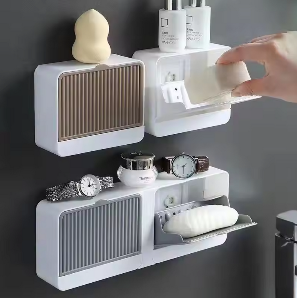 2-in-1 Wall Soap Holder 🧼🪝 – Self Draining, No Drills