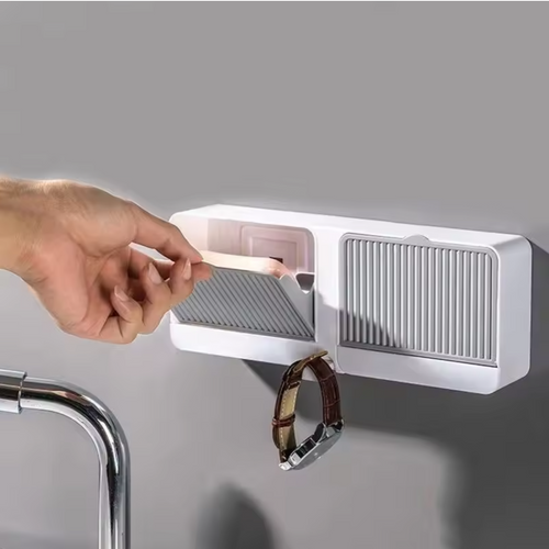 2-in-1 Wall Soap Holder 🧼🪝 – Self Draining, No Drills