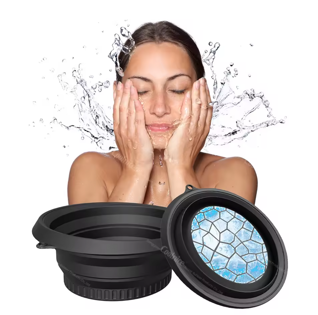 🧊✨ Foldable Ice Face Bowl | Silicone Ice Compress with Tray