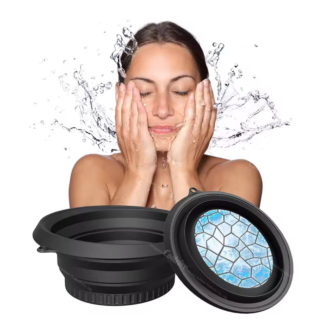 🧊✨ Foldable Ice Face Bowl | Silicone Ice Compress with Tray