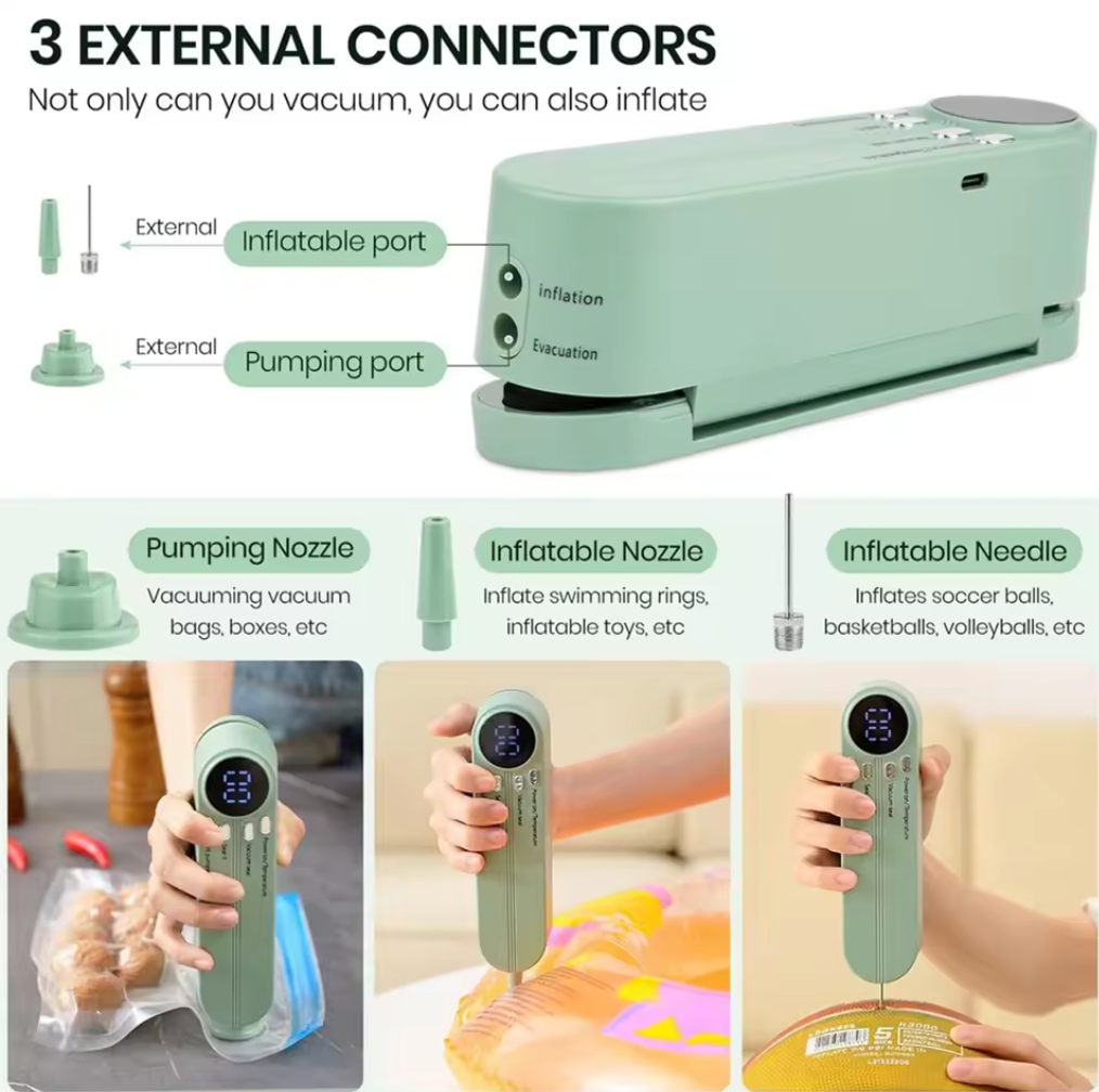 🔥🍱 Portable Food Vacuum Sealer | Wet/Dry 3-in-1 USB Powered