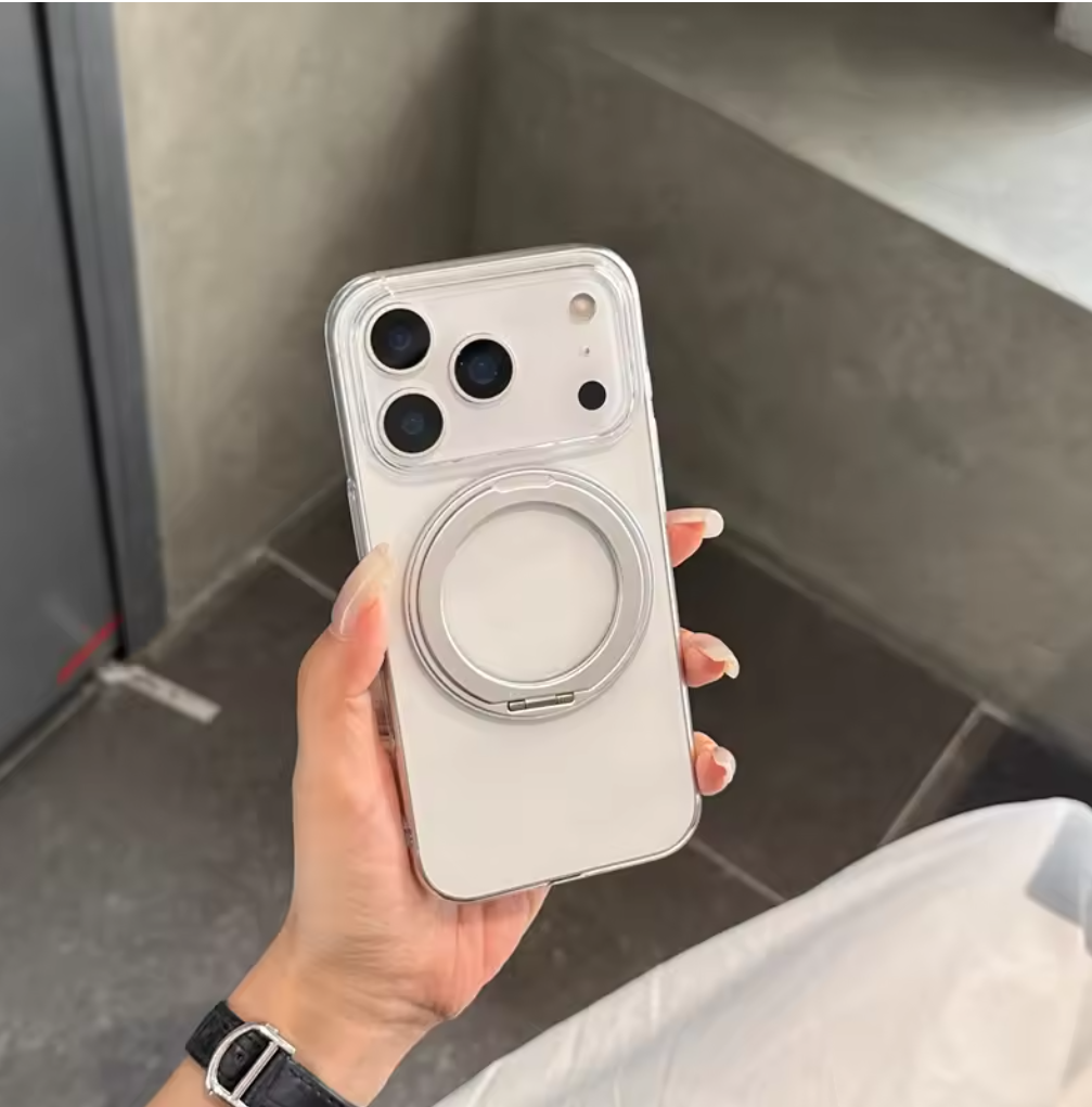 🔍📱 Crystal Clear MagSafe iPhone Case with Ring Stand