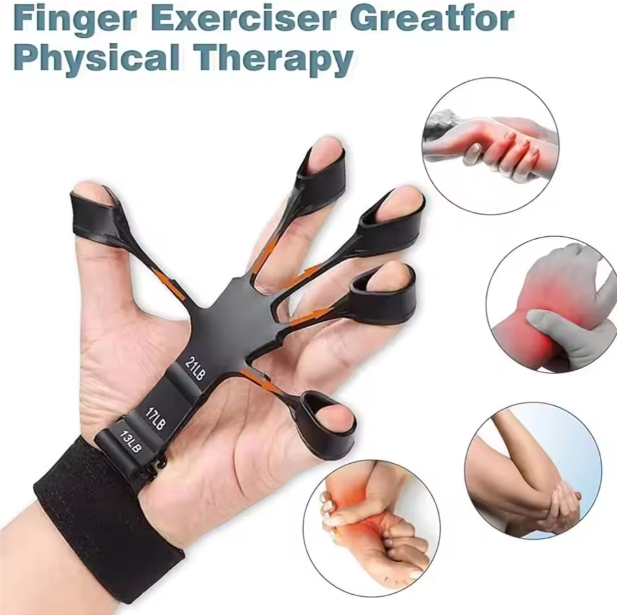💪✋ Hand Grip Strengthener | 6-Level Resistance Grip Trainer