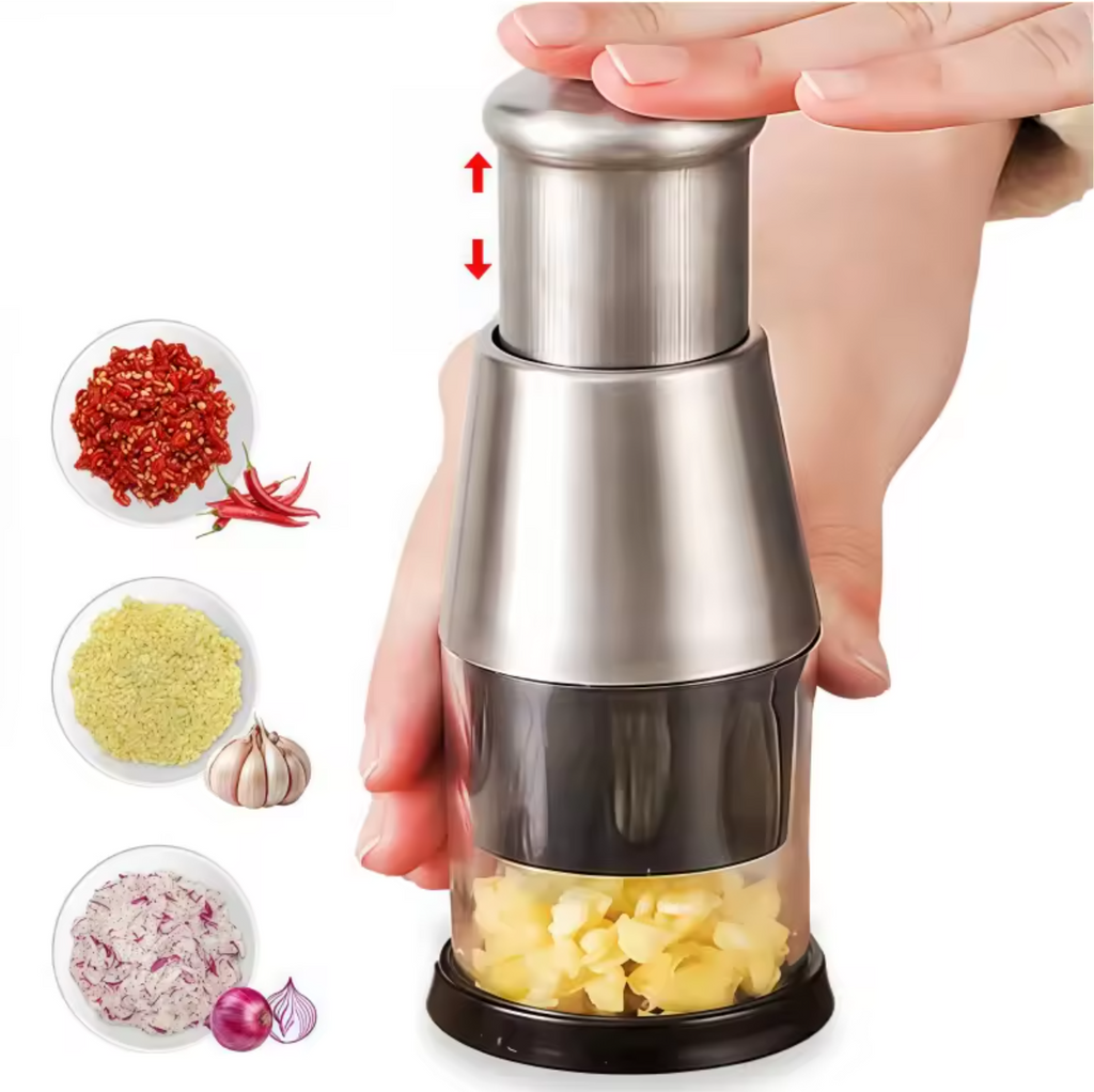 🔥🥕 Multi-Use Veggie Chopper | Stainless Steel Press Cutter