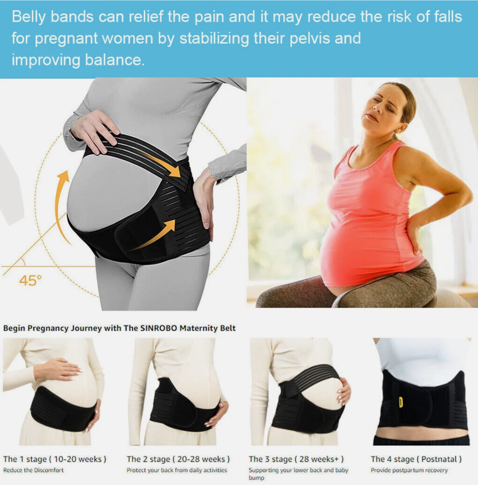 🌟🤱 Comfortable Pregnancy Belt | Adjustable & Breathable