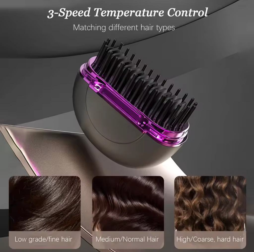 🔥💇‍♀️ Portable Wireless Hair Comb | Fast Straightening Tool