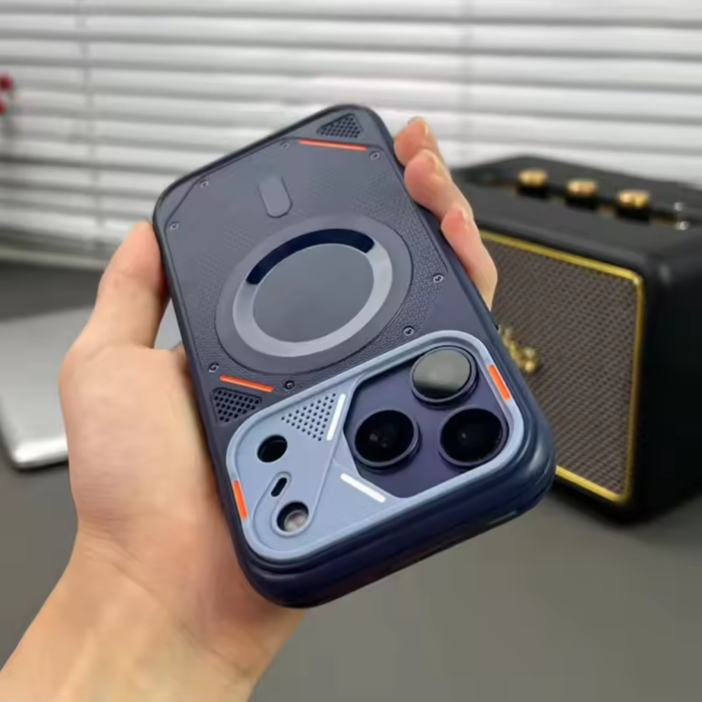 🤖✨ Luxury Mecha Style Matte iPhone Case | Magnetic Protective Cover