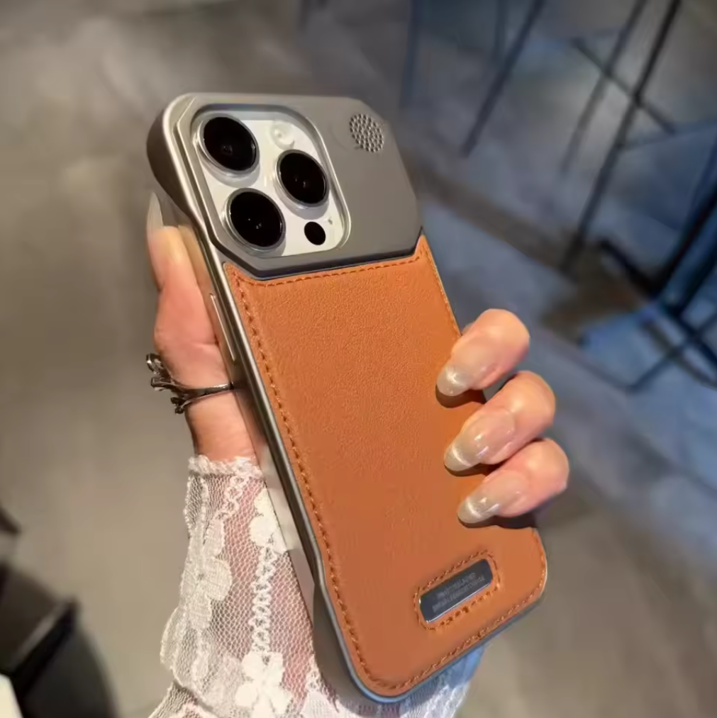 ✨🧲 Premium Leather iPhone Case | Anti-Fall Magnetic MagSafe Cover