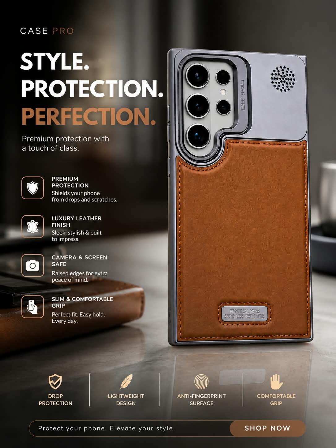 🛡️✨ Premium Leather Samsung Case | Magnetic MagSafe Protection