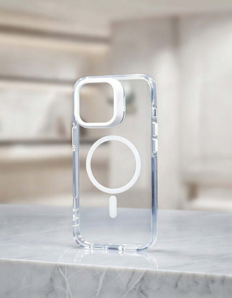 📱✨ Transparent MagSafe Clear Case for iPhone | Built-in Stand
