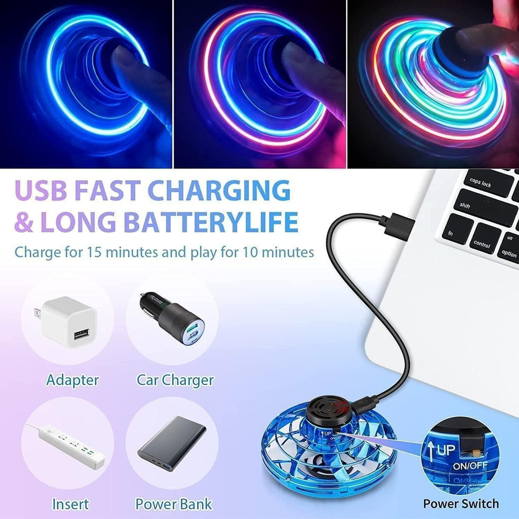 🛸✨ हावामा उड्ने जादुई Flying Spinner! ✨🛸Magic Flying Orb Spinner – LED Hover Ball Toy for Kids