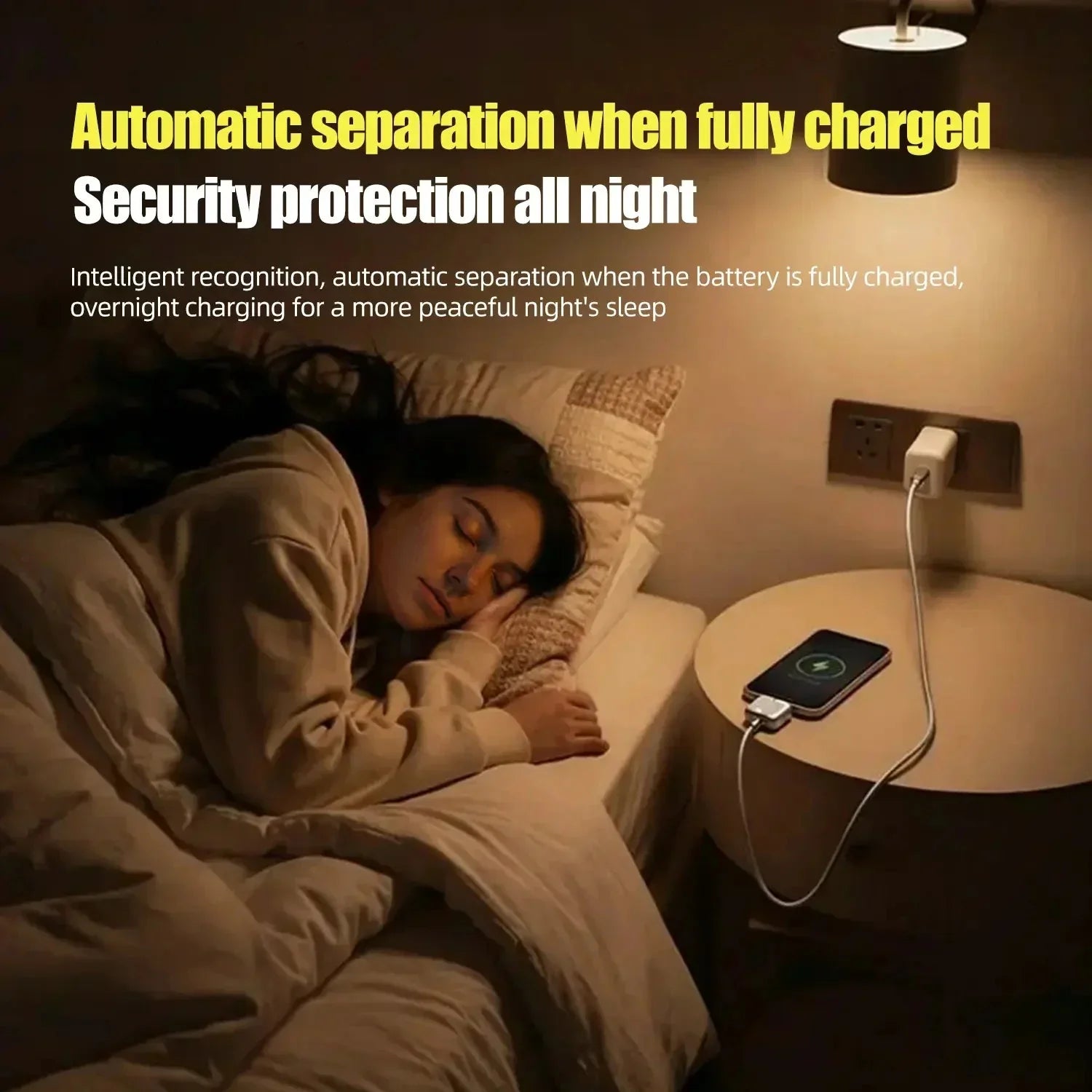 USB-C 140W Smart Auto-Disconnect Charger Guard – AI Overcharge Protection for Safe Overnight Charging